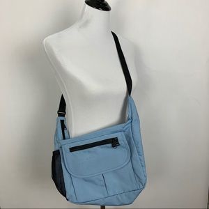LL Bean messenger bag light blue